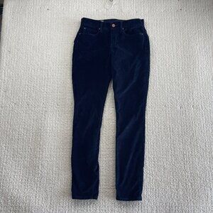 Y2K Gap 1969 Dark Blue Velvet Legging Jeans Women's 26R Corduroy Stretch Pants